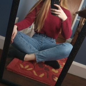 Red thick sweater